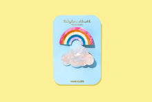 Load image into Gallery viewer, Hair Clip Set - Rainbow + Cloud - Multi-Colored Pearl