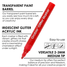 Load image into Gallery viewer, Medium Tip Iridescent Glitter Acrylic Paint Marker Set Of 24
