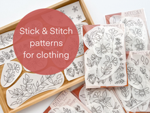 Load image into Gallery viewer, Stick & Stitch Floral embroidery patterns for clothing