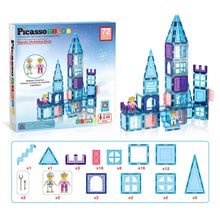 Load image into Gallery viewer, 72 Piece Magnetic Building Tiles Castle Winter Ice Theme