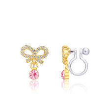 Load image into Gallery viewer, Little Luxe Drop CLIP ON Earrings | Crystal Bow with CZ