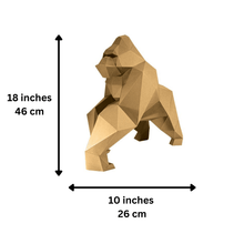 Load image into Gallery viewer, Gorilla 3D PaperCraft Origami Model - Gold Limited Edition
