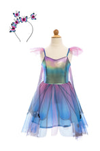 Load image into Gallery viewer, Blue Butterfly Twirl Dress with Wings & Headband