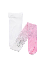 Load image into Gallery viewer, Rhinestone Tights Ombre Pink/White