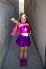 Load image into Gallery viewer, Superhero Star Dress, Cape & Headpiece