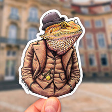 Load image into Gallery viewer, VINYL STICKER: Dapper Bearded Dragon (4-Inch)