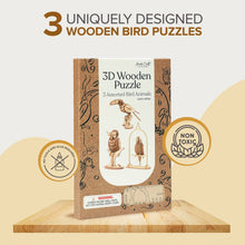 Load image into Gallery viewer, 3D Laser Cut Wooden Puzzle Bundle Pack: Bird Animals