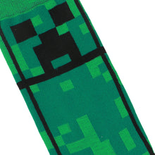 Load image into Gallery viewer, Minecraft Creepers Adult Green Casual Crew Socks-OSFA