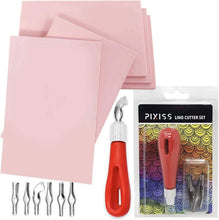 Load image into Gallery viewer, PIXISS Carving Blocks with Lino Cutter - 5 Pack