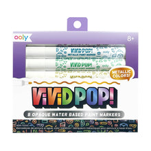 Load image into Gallery viewer, Vivid Pop! Water-Based Paint Markers: Metallic (Set of 8)