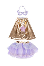 Load image into Gallery viewer, Super-duper Tutu, Cape & Mask, Metallic Rose Gold & Lilac