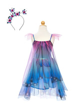 Load image into Gallery viewer, Blue Butterfly Twirl Dress with Wings & Headband