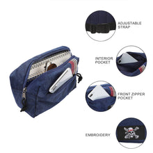 Load image into Gallery viewer, One Piece Live Action Straw Hat Pirates Logo 11.5” Navy Fanny Pack