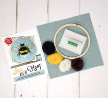 Load image into Gallery viewer, Bee in a Hoop Needle Felting Craft Kit