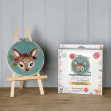 Load image into Gallery viewer, Floral Fawn in a Hoop Needle Felting Craft Kit