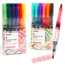Load image into Gallery viewer, Dual-Tip Notetaking Pen Set Of 6: Vivid Splash
