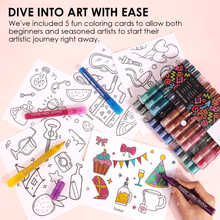 Load image into Gallery viewer, Medium Tip Iridescent Glitter Acrylic Paint Marker Set Of 24
