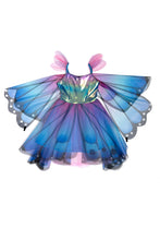 Load image into Gallery viewer, Blue Butterfly Twirl Dress with Wings & Headband