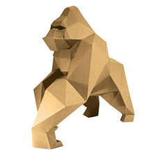 Load image into Gallery viewer, Gorilla 3D PaperCraft Origami Model - Gold Limited Edition