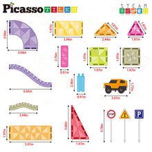 Load image into Gallery viewer, 60pc Magnet Tile Race Track Set LED Car Travel Size-PTMR60