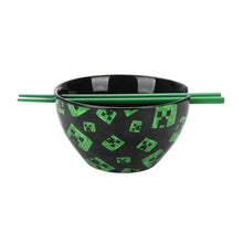 Load image into Gallery viewer, Minecraft 20 oz. Ceramic Ramen Bowl with Chopsticks