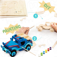 Load image into Gallery viewer, 3D Wooden Puzzle with Paint Kit: SUV