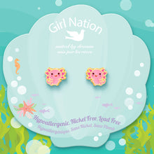 Load image into Gallery viewer, Axolotl Love | Cutie Stud Earrings for Girls