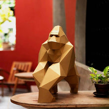 Load image into Gallery viewer, Gorilla 3D PaperCraft Origami Model - Gold Limited Edition