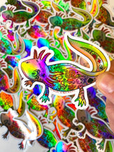 Load image into Gallery viewer, HOLO STICKER: "Tattsolotl" Tattooed Axolotl