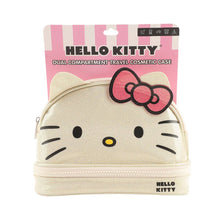 Load image into Gallery viewer, Hello Kitty Character Face White Glitter 6” Cosmetic Pouch