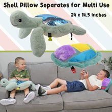 Load image into Gallery viewer, Sunny the Sea Turtle Lap Pad with Detachable Pillow, Weighted Sensory Plush