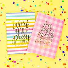 Load image into Gallery viewer, Notebook Set - Spiritual - Stripes + Gingham - 2 Pc Set