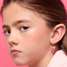 Load image into Gallery viewer, Pink Heart & Bow | Leverback Dangle Earrings | Valentine's