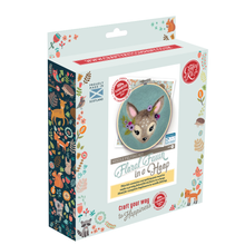 Load image into Gallery viewer, Floral Fawn in a Hoop Needle Felting Craft Kit