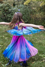Load image into Gallery viewer, Blue Butterfly Twirl Dress with Wings & Headband