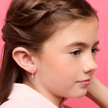 Load image into Gallery viewer, Little Luxe Drop Earrings | Cross with Pink Cubic Zirconia