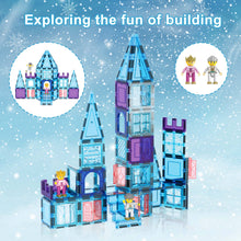 Load image into Gallery viewer, 72 Piece Magnetic Building Tiles Castle Winter Ice Theme