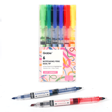 Load image into Gallery viewer, Dual-Tip Notetaking Pen Set Of 6: Vivid Splash