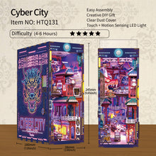 Load image into Gallery viewer, DIY Miniature House Book Nook Kit: Cyber City w/ Dust Cover