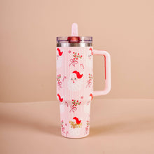 Load image into Gallery viewer, 40 oz Lifestyle Flip Straw Tumbler-Holly Jolly Santa