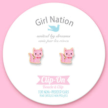 Load image into Gallery viewer, CLIP ON Cutie Earrings- Pink Kitty