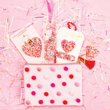 Load image into Gallery viewer, Hair Clip Set - Heart + XOXO - Red + Pink Confetti