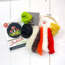 Load image into Gallery viewer, Toadstools in a Hoop Needle Felting Craft Kit