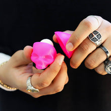 Load image into Gallery viewer, Pink Skull Lip Balm 100% Natural: Hot Pink / Clear Box / Passion Fruit