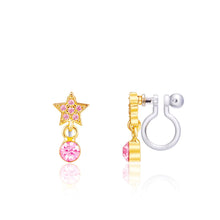 Load image into Gallery viewer, Little Luxe Drop CLIP ON Earrings | Star with Pink CZ