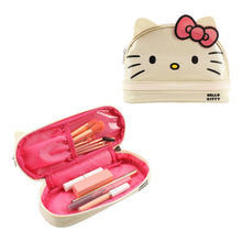 Load image into Gallery viewer, Hello Kitty Character Face White Glitter 6” Cosmetic Pouch