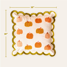 Load image into Gallery viewer, Scalloped Square Throw Pillow-Pumpkin Patch