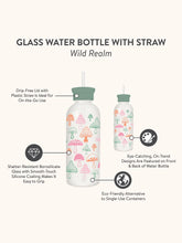 Load image into Gallery viewer, Glass Water Bottle With Straw