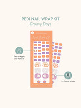 Load image into Gallery viewer, Groovy Days Pedi Nail Wrap Kit