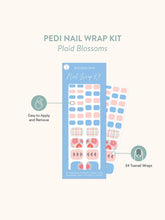 Load image into Gallery viewer, Plaid Blossoms Pedi Nail Wrap Kit